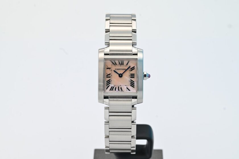 Cartier Tank Française rosa pärlemor urtavla Fullset - 984