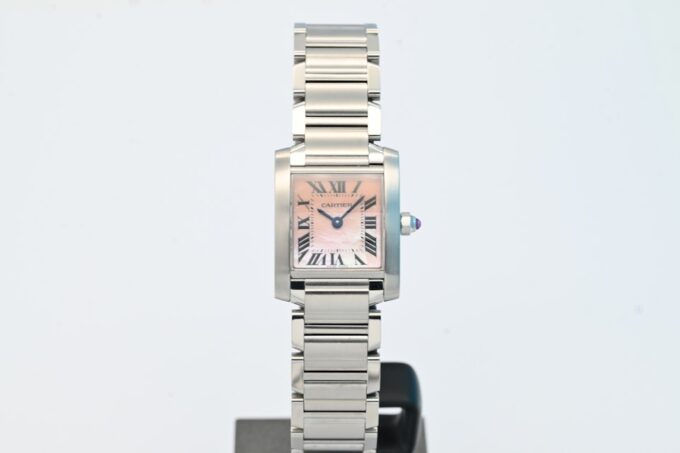 Cartier Tank Francaise Pink Mother of Pearl Dial Fullset ref: 3217- 980